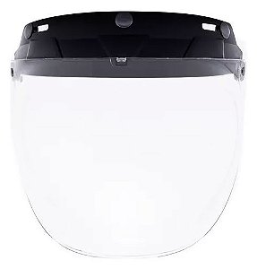 Viseira  Bubble Universal com Aba e Flip - Cor Cristal