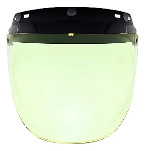 Viseira Bubble Universal com Aba e Flip - Cor Yellow