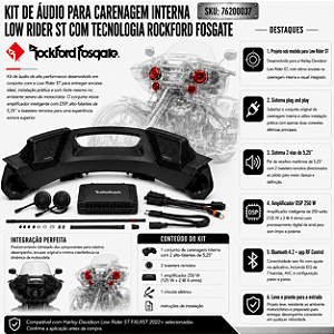 Kit de Áudio para Carenagem Interna Low Rider ST com tecnologia Rockford Fosgate