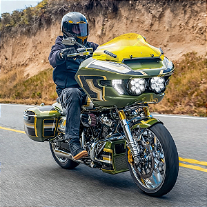 Conj. Completo Custom Dynamics Faróis Duplos Shark Demon com Setas Laterais LED - Harley Road Glide FLTRX 2024-2026