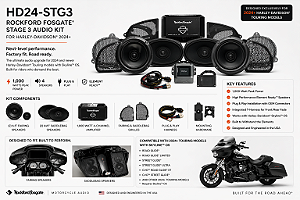 Kit de áudio Rockford Fosgate Stage 3 para Harley Street Glide FLHX / Road Glide FLTRX 2024-2026