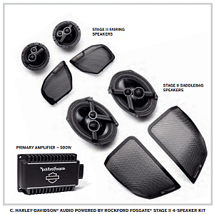 Kit  de Áudio Stage II Rockford Fosgate -  4 Speaker 5x7" — Road Glide (FLTRX) 2024+