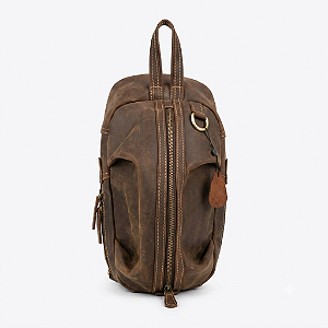 Bolsa Transversal em couro masculina Modelo 3 - Marrom