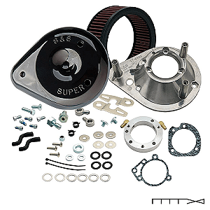 Filtro de ar modelo Teardrop preto para Harley Davidson (Sportster) - S&S Cycle