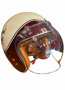 Capacete Aberto Urban Helmets - Customizado por MTX Imports - Royal Enfield Classic Vallam Red