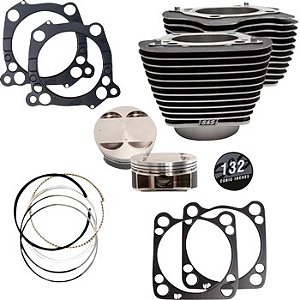 Kit de Cilindros Big Bore 132 Wrinkle Black para Harley com Motor M8 114 e 117 – S&S Cycle