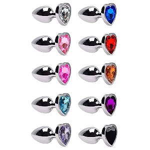 Plug Anal P Coração Aço Inox