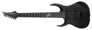 Guitarra elétrica 7 cordas Solar A2.7C LH canhota preto carbono fosco