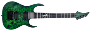 Guitarra elétrica 7 cordas Solar S1.7LB Verde Lime Burst fosco