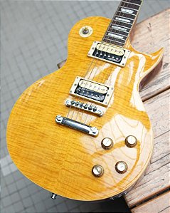 Guitarra Vintage Les Paul V100 Paradise Zerada Destro Amarelo Ébano