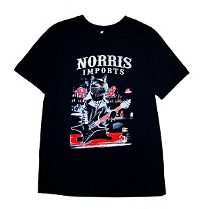 Camiseta Norris Imports - Black cat metal
