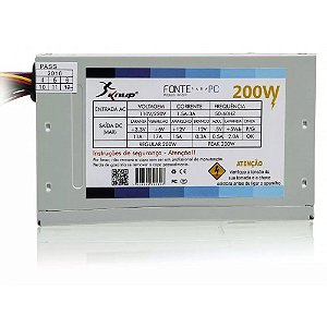 Fonte de Alimentação ATX 200W Para PC - Knup KP-517