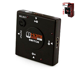 Chaveador Switch HDMI 3x1 Full HD, 1080P, UHD