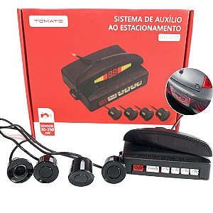 Sensor de Estacionamento 4 pontos Display LED Colorido, Preto - Tomate MTC-6101