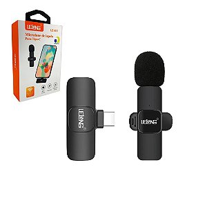 Microfone Lapela Sem Fio Para Android Tipo C - Lelong LE-931
