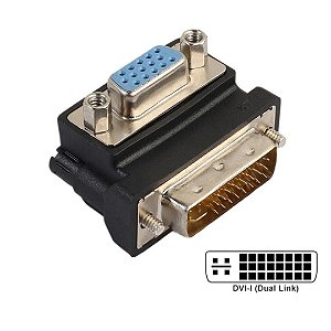 Conversor Adaptador DVI-I Macho (24 + 5 pinos) Para VGA Fêmea - Exbom