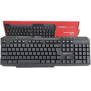 Teclado Com Fio USB, Padrão ABNT2, Multimídia, Preto - Kross KE-K106V3