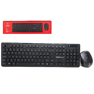 Kit Teclado e Mouse Sem Fio 1600 DPI, ABNT2, Preto - Kross KE-KM558V1