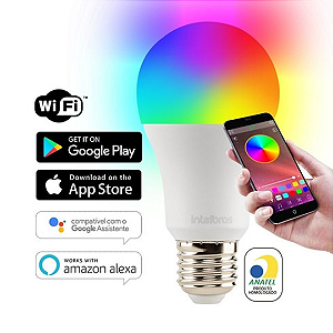 Lâmpada Smart Inteligente Com 16 milhões de Cores Wi-Fi Compatível Com Alexa - Intelbras EWS 410