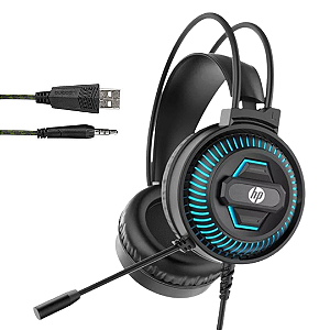 Headset Gamer Com Microfone Conexão P3 + USB Para Led - HP DHE-8001
