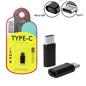 Adaptador OTG Micro USB V8 para Tipo C