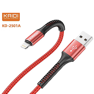 Cabo de Carregamento para iPhone iPhone, 3A, Nylon, 1 Metro - Kaidi KD-2501A
