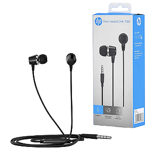 Fone de Ouvido Com Fio Intra-Auricular Com Microfone, Preto - HP DHE-7000