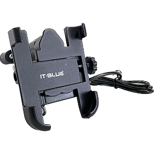 Suporte de Celular Para Moto de Alumínio com Carregador USB - It-Blue LE-019