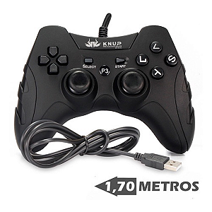 Controle Joystick Para Playstation 3 (Ps3) e PC Com Fio - Knup KP-4040