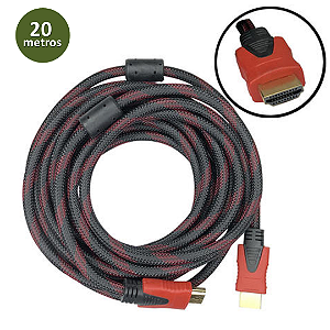 Cabo HDMI 1.4 de 20 Metros com Malha Reforçada - Knup KP-YP5003-20M