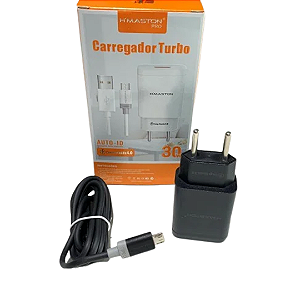 Kit Carregador Turbo USB 30w Com Cabo Micro USB V8 de 1 M - H'maston Y59-1/V8