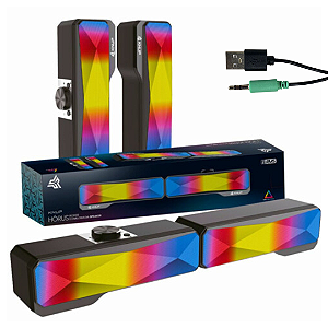 Caixa de Som Para PC/Notebook 10W Com Led, USB 2.0 - Knup KP-RO825