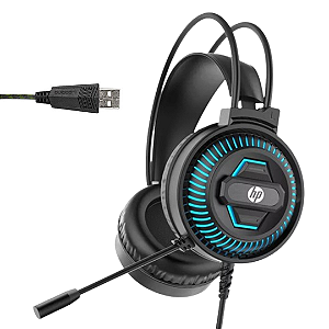 Headset Gamer USB, Placa de Som 2.0, Som Surround - HP DHE-8001U