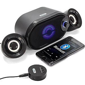 Mini Subwoofer 2.1 Caixa de Som de PC 11W RMS Com USB, SD e Bluetooth - Knup KP-6018BH