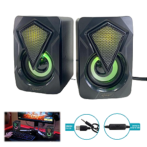 Mini Caixa de Som Para PC/Notebook com Led RGB 6W - Knup KP-RO800