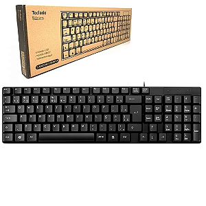 Teclado Com Fio Básico, ABNT2, Preto - Multilaser TF100