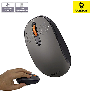 Mouse Sem Fio 2 em 1 Bluetooth + Adaptador, 1600 DPI - Baseus F01B