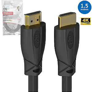 Cabo HDMI Com 1,5 metros 2.0V 18Gbps 4K 3D Ready - ELG HD15