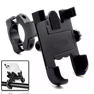 Suporte de Celular Para Moto de Alumínio, Preto - Tomate MTG-035