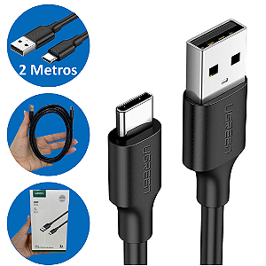 Cabo de Carregamento e Dados Tipo C, 3A com 2 Metros - Ugreen US287