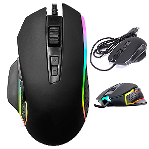 Mouse Gamer Com Fio 4.800 DPI Iluminação RGB, 6 Botões- Knup KP-MU006