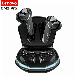 Fone de Ouvido Gamer Bluetooth 5.3, Cancelamento de Ruído e Baixa Latência, Preto - Lenovo GM2 Pro