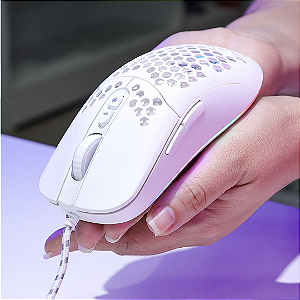 Mouse Gamer Com Fio 12.800 DPI, Led RGB, 7 Botões, Sensor 3327, Branco - Dazz Horus