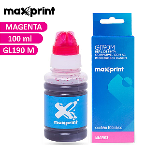 Tinta de Impressora Canon Gl190 Magenta Compatível G1100 G2100 G3100 G3102 G4100 - Maxprint