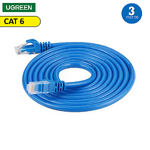 Cabo de Rede Cat 6 com 3 Metros, U/UTP - Ugreen
