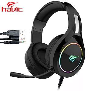 Headset Gamer com Microfone Conexão 2xP2 + USB Rgb 50mm Over-ear - Havit H2232D