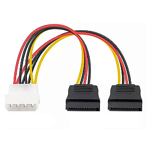 Cabo Adaptador Molex IDE x 2 Sata 15P, Tamanho 20cm - Grasep D-CIC02