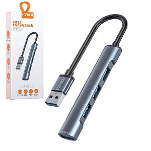 Hub USB com 3 Portas USB 2.0 e 1 Porta USB 3.0 - Kaidi KD-3802