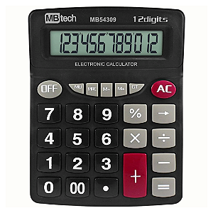 Calculadora Eletrônica Grande 12 Dígitos com Desligamento Automático - Mbtech Gb54309