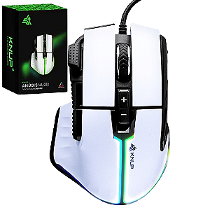 Mouse Gamer com Fio 7.200 Dpi, 9 Botões, Led RGB, Sensor Instant A725F - Knup Anúbis KP-MU014